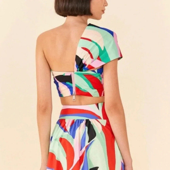 FARM RIO Colorful Monstera Crop Top Size XL NWT - Picture 2 of 8